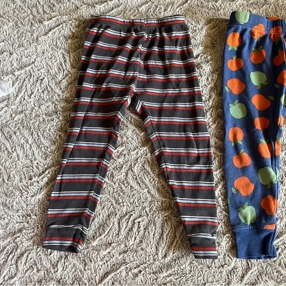 Carter's Kids Pants Bundle Gray and Red Striped Pajama Pants
